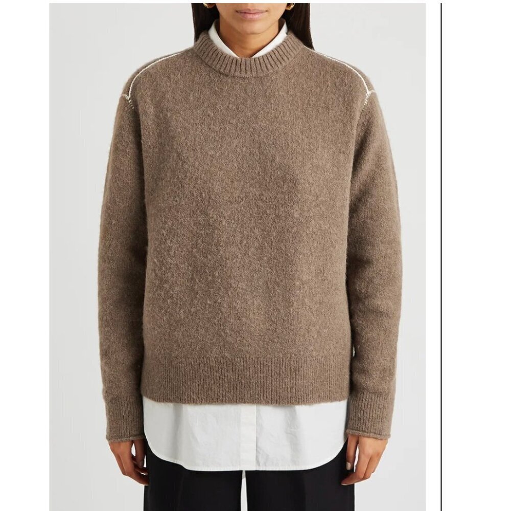 Acne Studios Kalinka Fine Knit Alpaca Wool Jumper Sweater Brown Size Xs